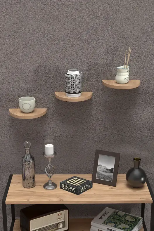 3'lü Oval Duvar Rafı
