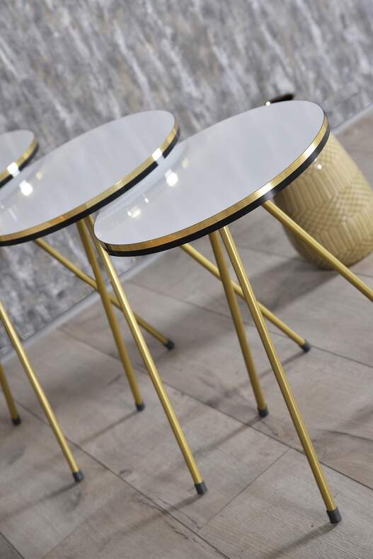 Gold Metal Double Gold Zigon Coffee Table
