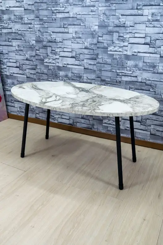 Black Metal Centre Coffee Table Ellipse