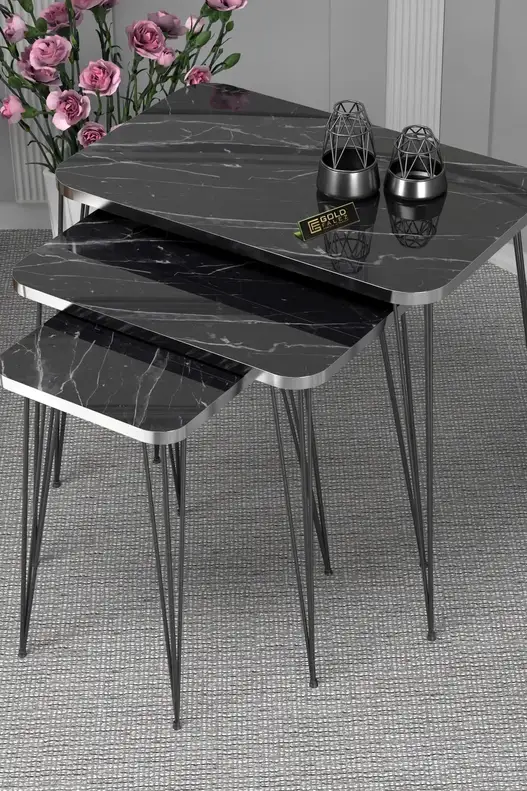 Black Wire Silver Square Zigon Coffee Table