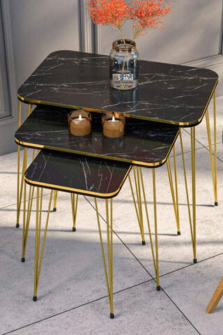 Gold Wire Double Gold Square Zigon Coffee Table