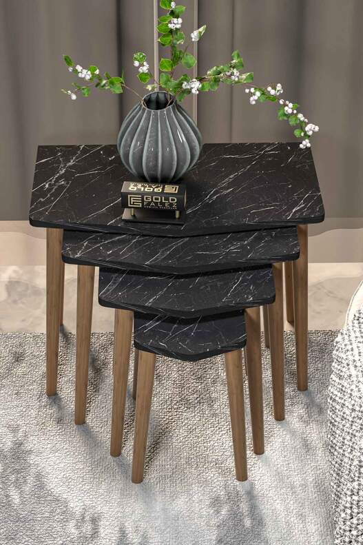 Elya Wooden 4 Piece Zigon Coffee Table