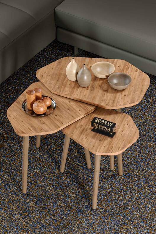Trio 3 Wooden Zigon Coffee Table