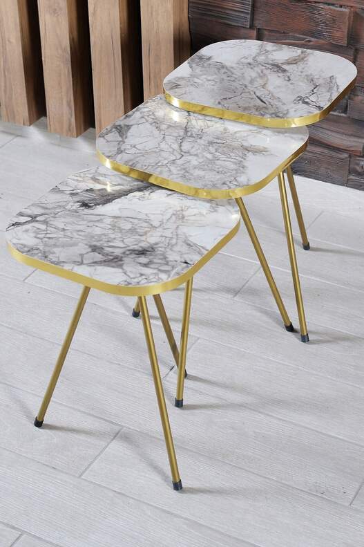 Square Gold Bendir Zigon Coffee Table