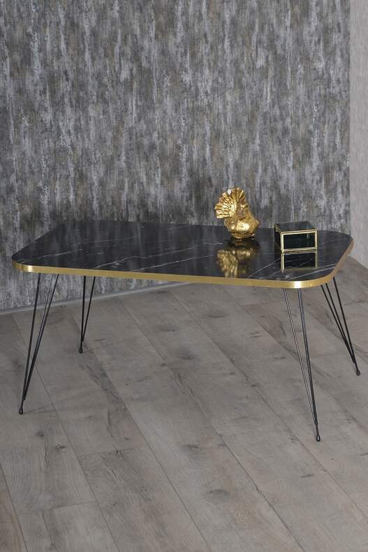 Black Wire Gold Centre Coffee Table Square