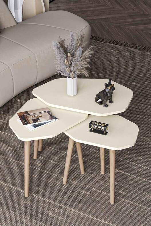 Trio 3 Wooden Zigon Coffee Table