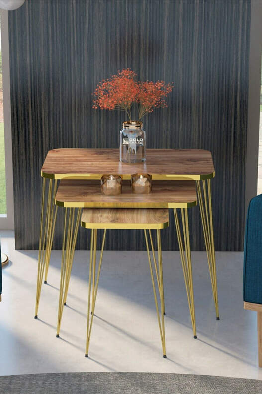 Gold Wire Square Zigon Coffee Table