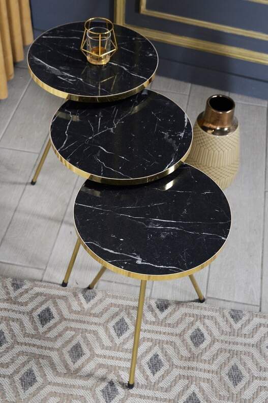 Gold Metal Zigon Coffee Table