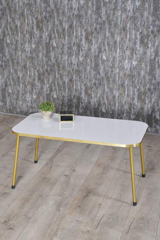 Gold Metal Centre Coffee Table Square