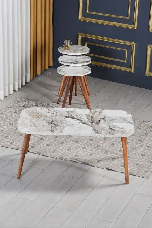 Square Lathe Zigon Centre Coffee Table Set