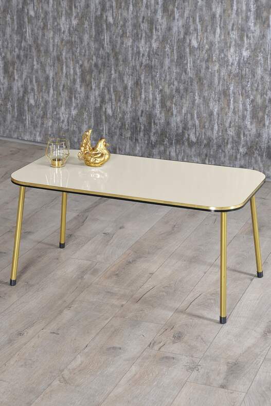 Gold Metal Double Gold Centre Coffee Table Square