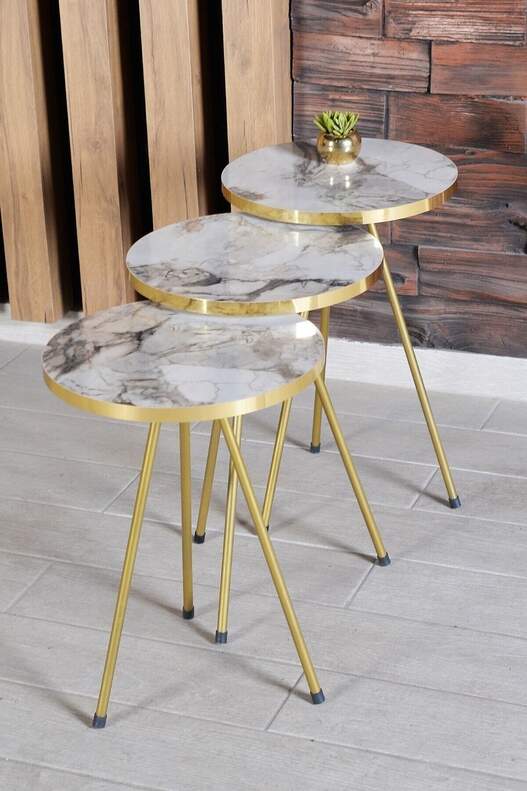 Gold Metal Zigon Coffee Table