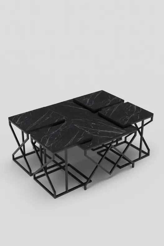 V Lux 5 Piece Center and Zigon Coffee Table Set