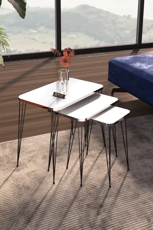 Black Wire Silver Square Zigon Coffee Table