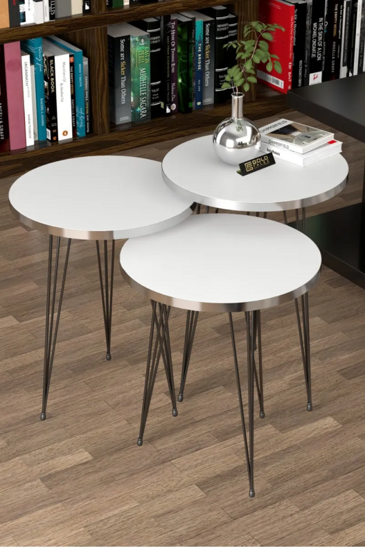 Black Wire Silver Zigon Coffee Table