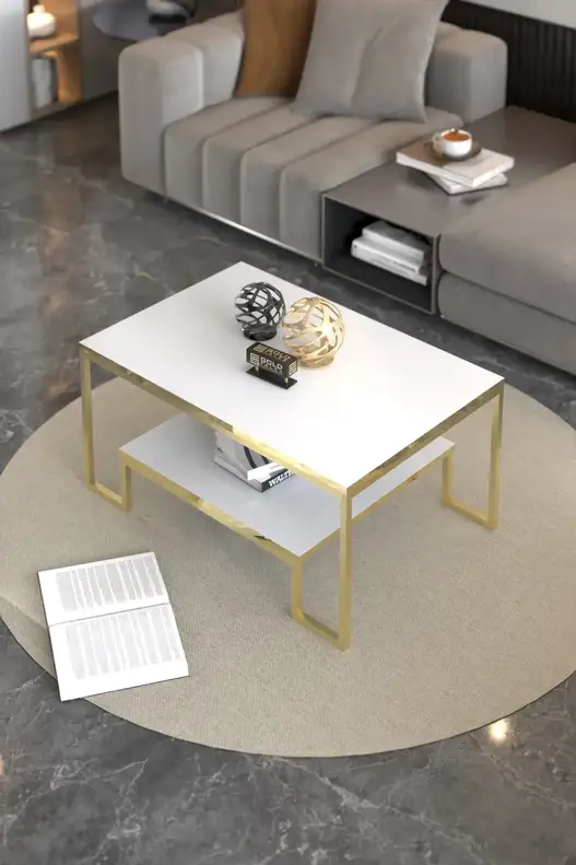 Flora Lux Center Table Gold White
