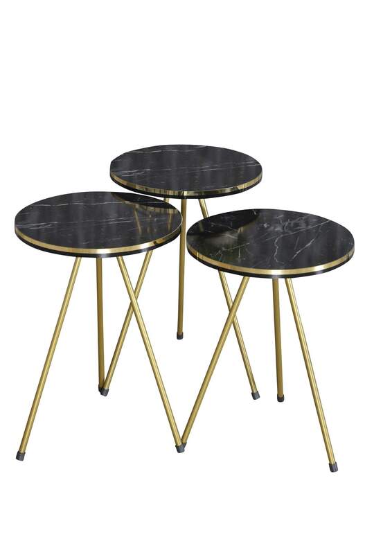 Gold Metal Double Gold Zigon Coffee Table