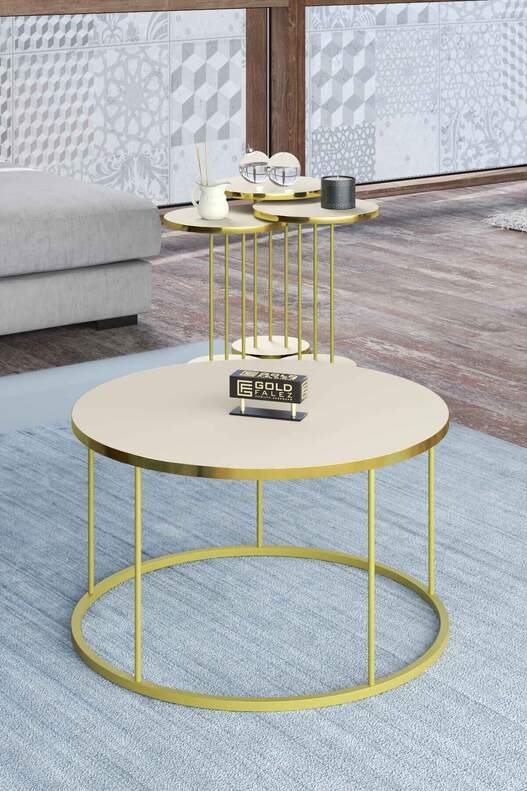 Coffee Table and Zigon Coffee Table Terra Set Gold