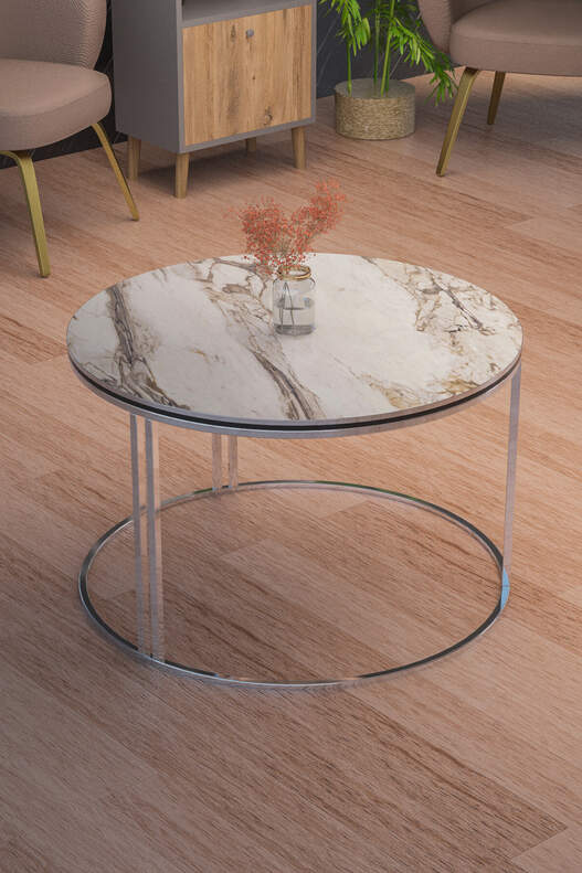 Middle Coffee Table Single Silver Luxury Special