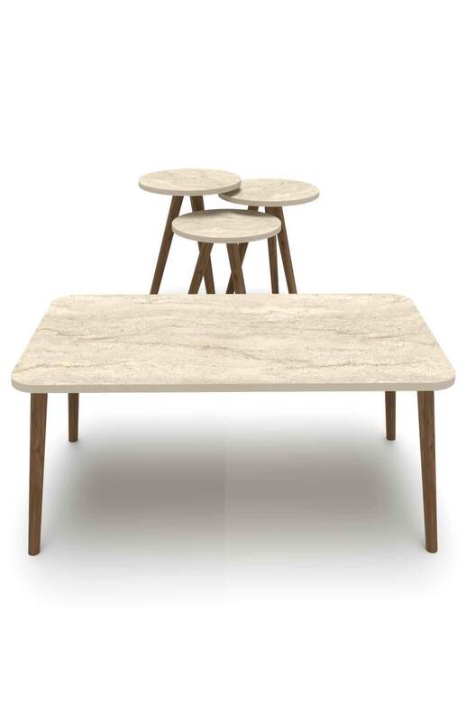 Square Lathe Zigon Centre Coffee Table Set