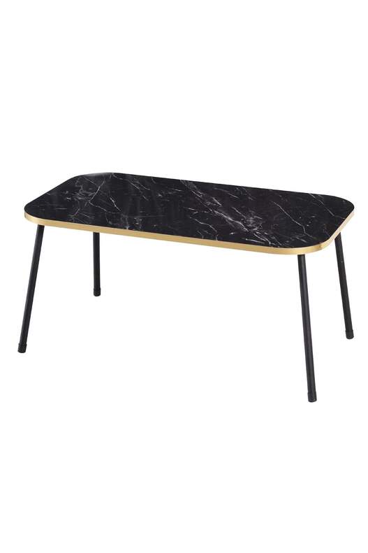 Black Metal Gold Centre Coffee Table Square