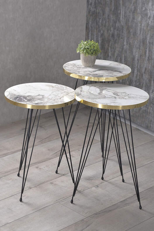 Black Wire Gold Zigon Coffee Table