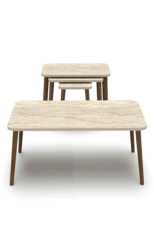 Wooden Square Coffee Table Set