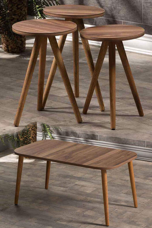 Square Lathe Zigon Centre Coffee Table Set