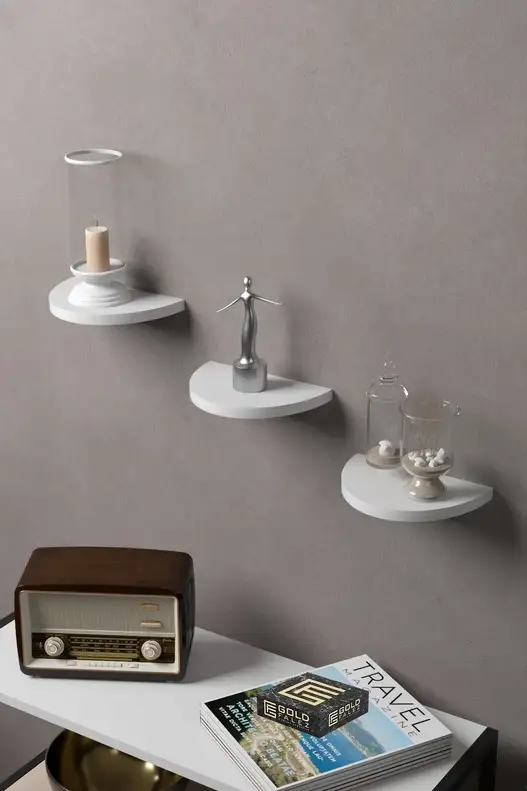 3'lü Oval Duvar Rafı