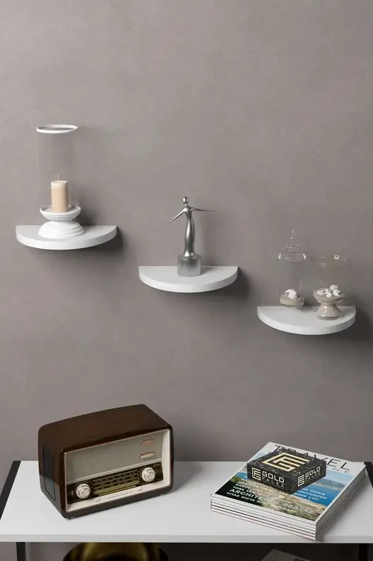 3'lü Oval Duvar Rafı