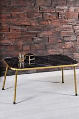 Gold Metal Centre Coffee Table Square