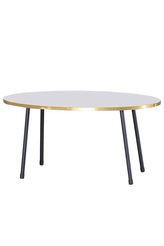 Black Metal Gold Coffee Table Set Ellipse