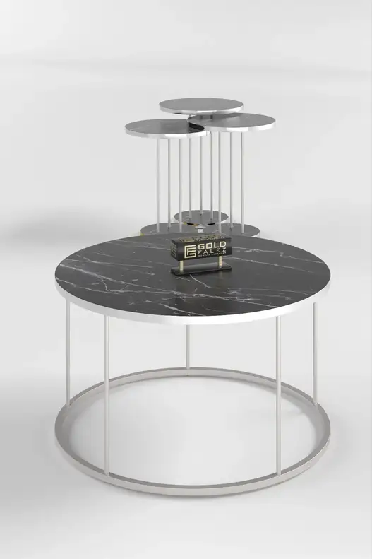 Coffee Table and Zigon Coffee Table Terra Set Silver