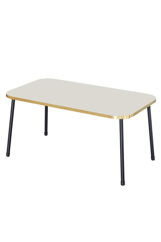 Black Metal Gold Coffee Table Set Square