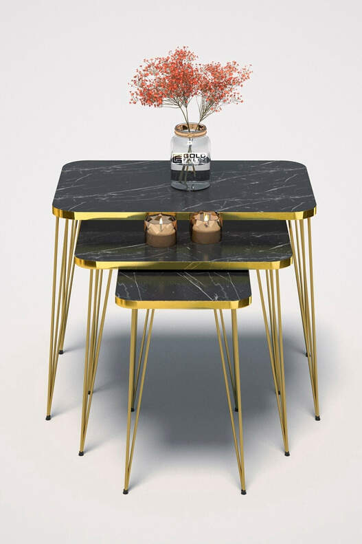 Gold Wire Square Zigon Coffee Table