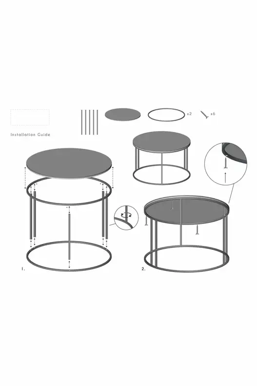 Middle Coffee Table Single Silver Luxury Special