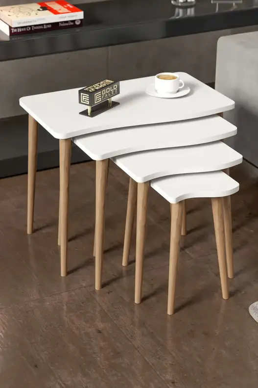 Zigon Coffee Table Wooden 4 Piece Square