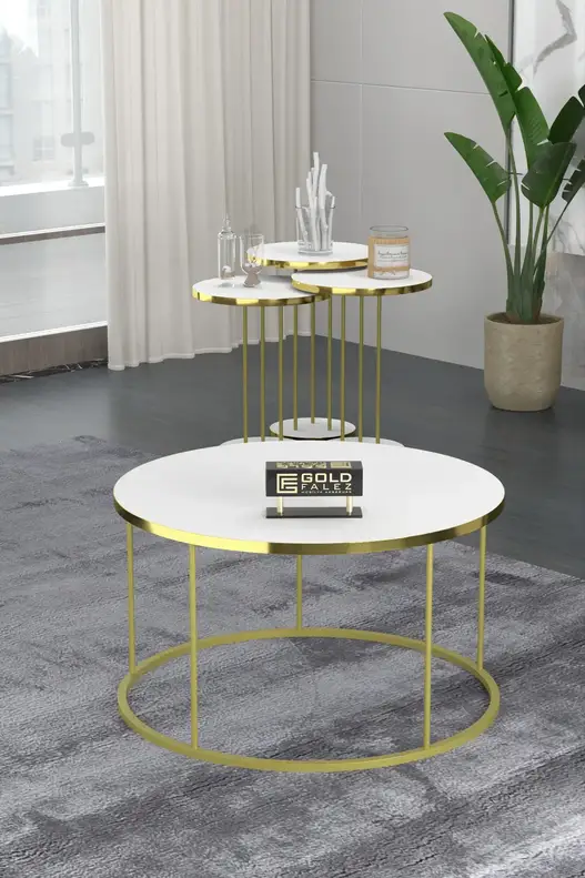 Coffee Table and Zigon Coffee Table Terra Set Gold