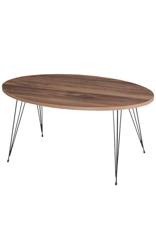Black Wire Centre Coffee Table Ellipse