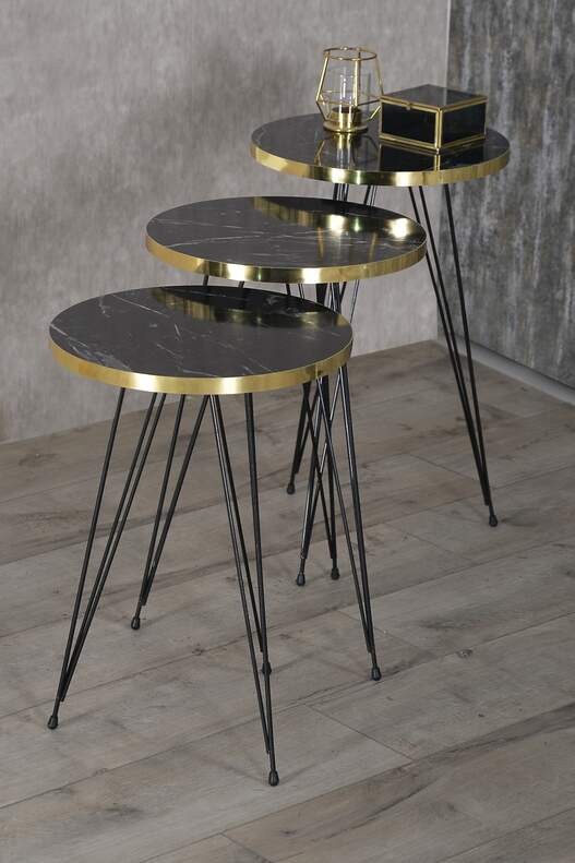 Black Wire Gold Zigon Coffee Table