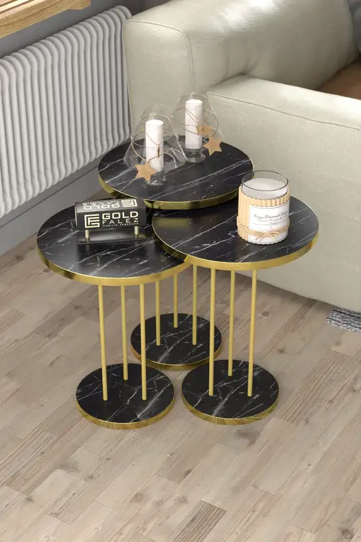 Coffee Table and Zigon Coffee Table Terra Set Gold