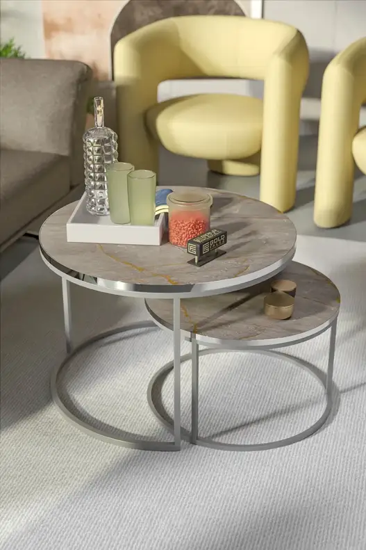 Coffee Table Double Silver Luxury Special