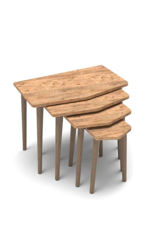 Elya Wooden 4 Piece Zigon Coffee Table