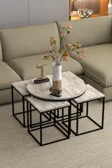 Oval Lux 5 Piece Center and Zigon Coffee Table Set
