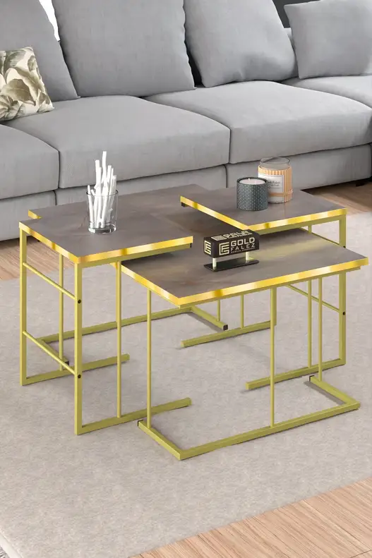 Solo Centre Coffee Table Zigon Coffee Table Gold Set