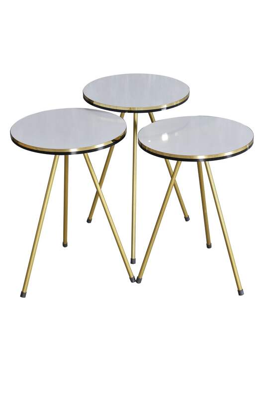 Gold Metal Double Gold Zigon Coffee Table