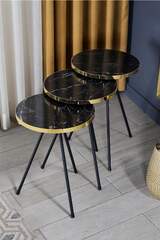 Black Metal Gold Zigon Coffee Table