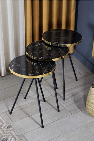 Black Metal Gold Zigon Coffee Table