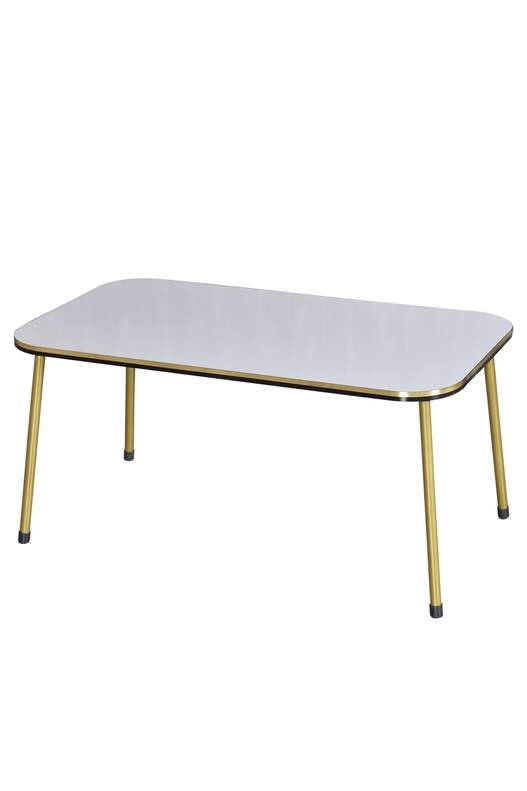 Gold Metal Double Gold Centre Coffee Table Square