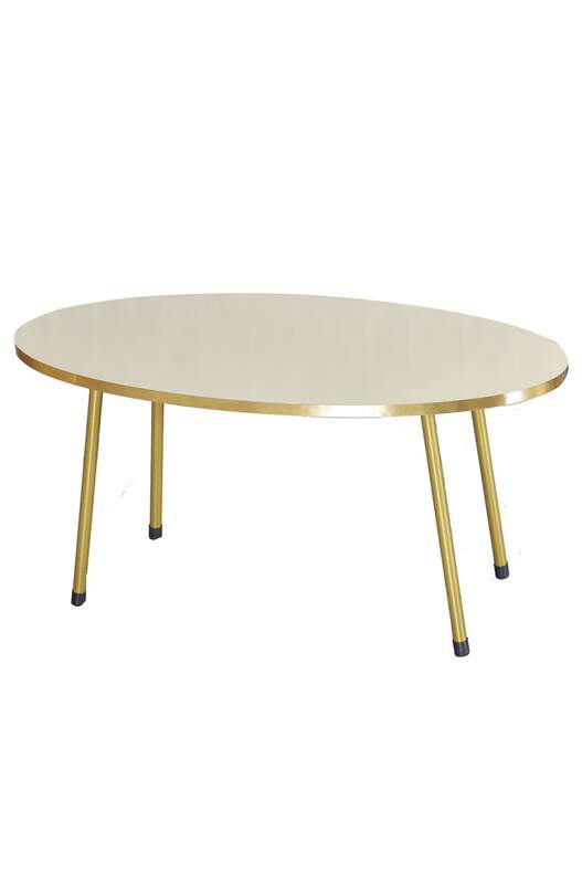 Gold Metal Centre Coffee Table Ellipse